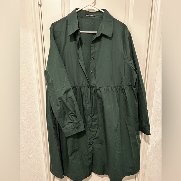 Maternity Solid Button Front Smock Dress - Picture 3 of 6